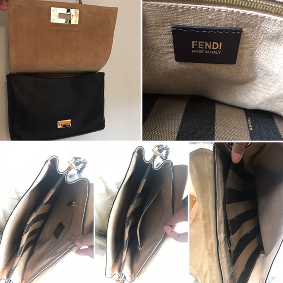 Fendi Claudia Shoulder Pequin Embossed Leather 👜 - Picture 7 of 8